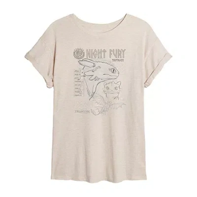 Novelty T-shirts How To Train Your Dragon Sketch Tee Womens Juniors Crew Neck Short Sleeve Oversized Graphic T-shirt In Black