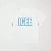 Novelty T-shirts Icee Cropped Tee Womens Juniors Crew Neck Short Sleeve Graphic T-shirt In Multi
