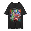 Novelty T-shirts Inside Out 2 Feel Your Emotions Oversized Tee Womens Juniors Crew Neck Short Sleeve Oversized Inside In Black