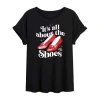 Novelty T-shirts It's All About The Shoes Tee Womens Juniors Crew Neck Short Sleeve Oversized The Wizard Of oz Graphi In Black