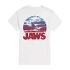 Novelty T-shirts Jaws Mens Crew Neck Short Sleeve Regular Fit Graphic T-shirt In White