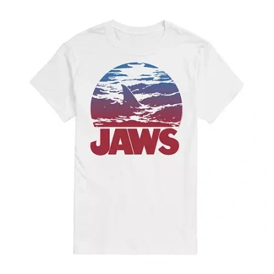 Novelty T-shirts Jaws Mens Crew Neck Short Sleeve Regular Fit Graphic T-shirt In White