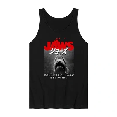 Novelty T-shirts Jaws Mens Crew Neck Sleeveless Tank Top In Black