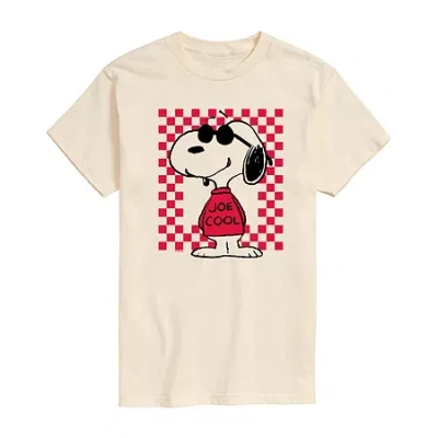 Novelty T-shirts Joe Cool Tee Womens Juniors Crew Neck Short Sleeve Regular Fit Peanuts Graphic T-shirt In Sand