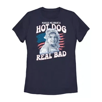 Novelty T-shirts Legally Blonde Makes Me Want A Hot Dog Real Bad Womens Juniors Crew Neck Short Sleeve Regular Fit Gr In Blue