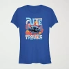 Novelty T-shirts Lilo And Stitich The Movie Cute Trouble Tee Womens Juniors Crew Neck Short Sleeve Lilo & Stitch Grap In Blue