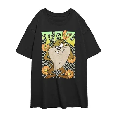 Novelty T-shirts Looney Tunes Taz Tee Womens Juniors Crew Neck Short Sleeve Regular Fit Looney Tunes Graphic T-shirt In Black
