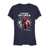 Novelty T-shirts Marvel Captain America Brave New World Tee Womens Juniors Crew Neck Short Sleeve Regular Fit Captain In Blue