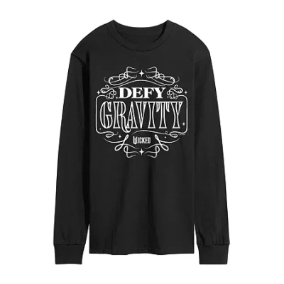 Novelty T-shirts Mens Crew Neck Long Sleeve Regular Fit Wicked Graphic T-shirt In Black