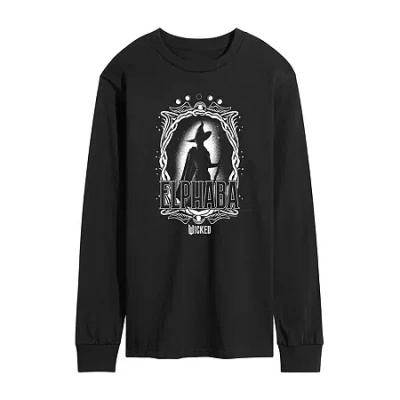 Novelty T-shirts Mens Crew Neck Long Sleeve Regular Fit Wicked Graphic T-shirt In Black