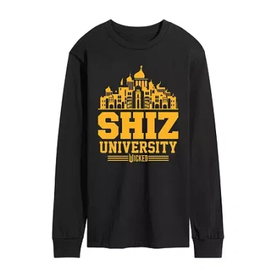 Novelty T-shirts Mens Crew Neck Long Sleeve Regular Fit Wicked Graphic T-shirt In Black