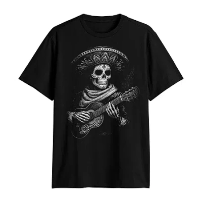 Novelty T-shirts Mens Crew Neck Short Sleeve Classic Fit Big And Tall Graphic T-shirt In Black