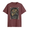 Novelty T-shirts Mens Crew Neck Short Sleeve Classic Fit Big And Tall Graphic T-shirt In Burgundy