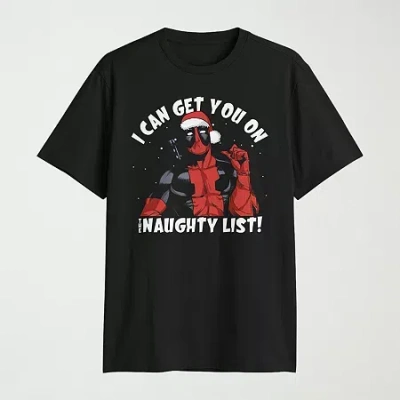 Novelty T-shirts Mens Crew Neck Short Sleeve Classic Fit Deadpool Big And Tall Graphic T-shirt In Black