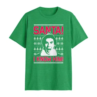 Novelty T-shirts Mens Crew Neck Short Sleeve Classic Fit Elf Big And Tall Graphic T-shirt In Green