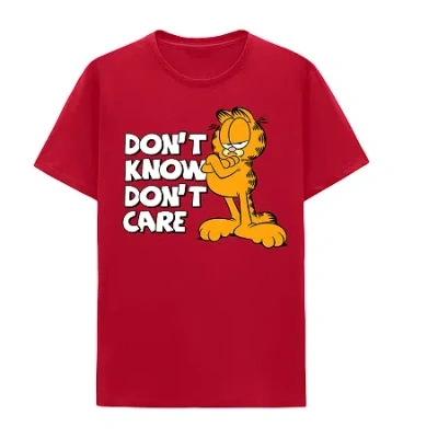 Novelty T-shirts Mens Crew Neck Short Sleeve Classic Fit Garfield Big And Tall Graphic T-shirt In Red