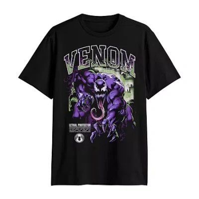 Novelty T-shirts Mens Crew Neck Short Sleeve Classic Fit Marvel Venom Big And Tall Graphic T-shirt In Black