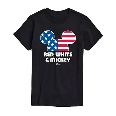 Novelty T-shirts Mens Crew Neck Short Sleeve Classic Fit Mickey Mouse Big And Tall Graphic T-shirt In Black