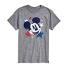 Novelty T-shirts Mens Crew Neck Short Sleeve Classic Fit Mickey Mouse Big And Tall Graphic T-shirt In Gray