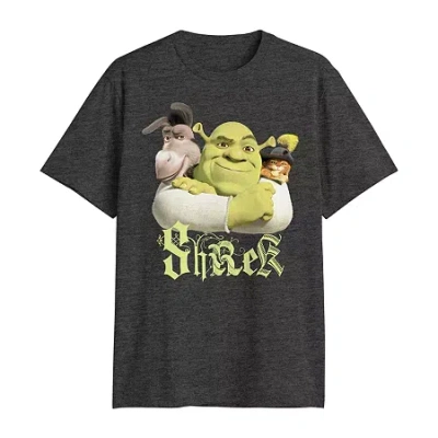 Novelty T-shirts Mens Crew Neck Short Sleeve Classic Fit Shrek Big And Tall Graphic T-shirt In Black