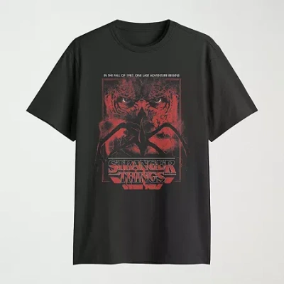 Novelty T-shirts Mens Crew Neck Short Sleeve Classic Fit Stranger Things Big And Tall Graphic T-shirt In Black