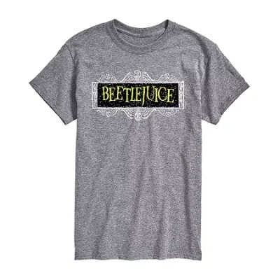 Novelty T-shirts Mens Crew Neck Short Sleeve Regular Fit Beetlejuice Big And Tall Graphic T-shirt In Gray
