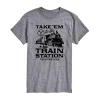 Novelty T-shirts Mens Crew Neck Short Sleeve Regular Fit Big And Tall Graphic T-shirt In Gray