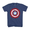 Novelty T-shirts Mens Crew Neck Short Sleeve Regular Fit Captain America Marvel Graphic T-shirt In Blue