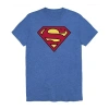 Novelty T-shirts Mens Crew Neck Short Sleeve Regular Fit Dc Comics Superman Graphic T-shirt In Blue