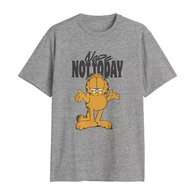 Novelty T-shirts Mens Crew Neck Short Sleeve Regular Fit Garfield Big And Tall Graphic T-shirt In Gray