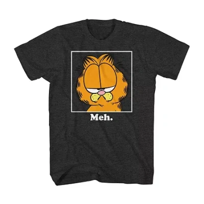 Novelty T-shirts Mens Crew Neck Short Sleeve Regular Fit Garfield Nickelodeon Big And Tall Graphic T-shirt In Black
