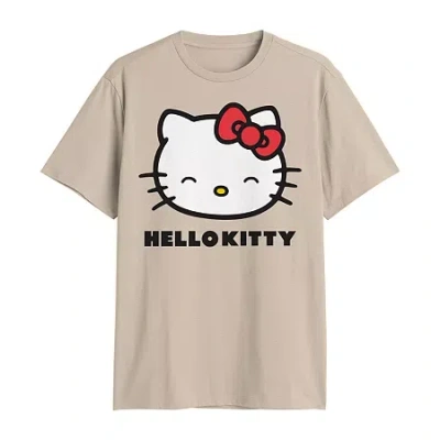 Novelty T-shirts Mens Crew Neck Short Sleeve Regular Fit Hello Kitty Graphic T-shirt In Brown