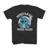 Novelty T-shirts Mens Crew Neck Short Sleeve Regular Fit Lilo & Stitch Big And Tall Graphic T-shirt In Black