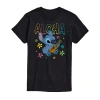 Novelty T-shirts Mens Crew Neck Short Sleeve Regular Fit Lilo & Stitch Big And Tall Graphic T-shirt In Black
