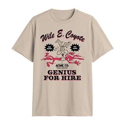 Novelty T-shirts Mens Crew Neck Short Sleeve Regular Fit Looney Tunes Graphic T-shirt In Sand