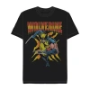 Novelty T-shirts Mens Crew Neck Short Sleeve Regular Fit Marvel Graphic T-shirt In Black
