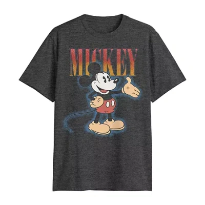 Novelty T-shirts Mens Crew Neck Short Sleeve Regular Fit Mickey Mouse Big And Tall Graphic T-shirt In Black