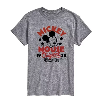 Novelty T-shirts Mens Crew Neck Short Sleeve Regular Fit Mickey Mouse Big And Tall Graphic T-shirt In Gray