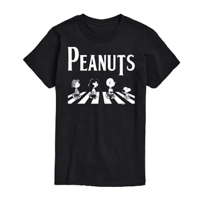 Novelty T-shirts Mens Crew Neck Short Sleeve Regular Fit Peanuts Big And Tall Graphic T-shirt In Black