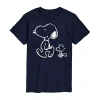 Novelty T-shirts Mens Crew Neck Short Sleeve Regular Fit Peanuts Big And Tall Graphic T-shirt In Blue