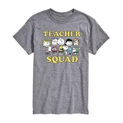 Novelty T-shirts Mens Crew Neck Short Sleeve Regular Fit Peanuts Big And Tall Graphic T-shirt In Gray