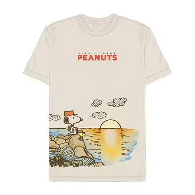 Novelty T-shirts Mens Crew Neck Short Sleeve Regular Fit Peanuts Graphic T-shirt In Neutral
