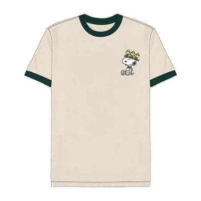 Novelty T-shirts Mens Crew Neck Short Sleeve Regular Fit Peanuts Graphic T-shirt In Neutral