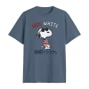 Novelty T-shirts Mens Crew Neck Short Sleeve Regular Fit Peanuts Snoopy Big And Tall Graphic T-shirt In Blue