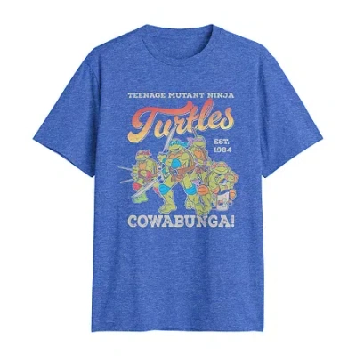Novelty T-shirts Mens Crew Neck Short Sleeve Regular Fit Teenage Mutant Ninja Turtles Big And Tall Graphic T-shirt In Blue