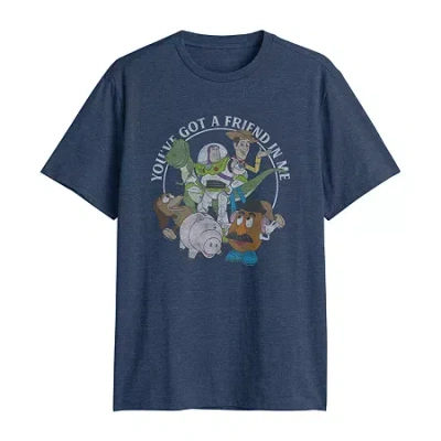 Novelty T-shirts Mens Crew Neck Short Sleeve Regular Fit Toy Story Big And Tall Graphic T-shirt In Blue