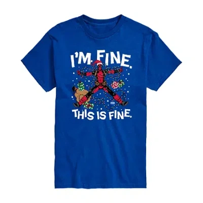 Novelty T-shirts Mens Deadpool Graphic T-shirt In Blue