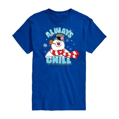Novelty T-shirts Mens Frosty The Snowman Graphic T-shirt In Blue