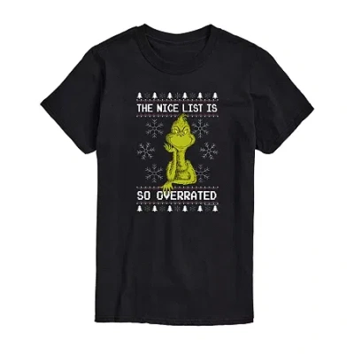 Novelty T-shirts Mens Grinch Graphic T-shirt In Black