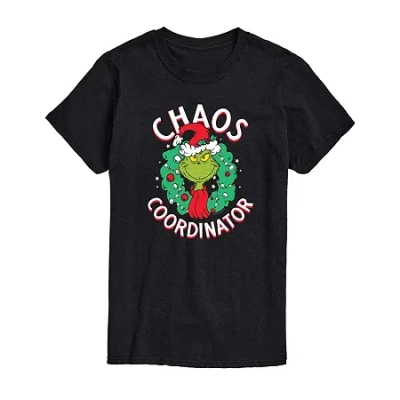 Novelty T-shirts Mens Grinch Graphic T-shirt In Black